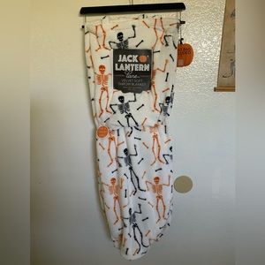 Skeleton Halloween Throw Blanket with Matching Treat Bag | 2 pieces